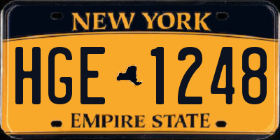 NY license plate HGE1248