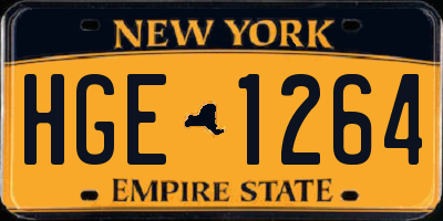 NY license plate HGE1264