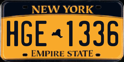 NY license plate HGE1336