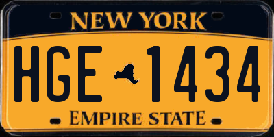 NY license plate HGE1434