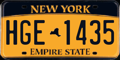 NY license plate HGE1435