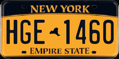 NY license plate HGE1460