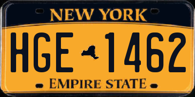 NY license plate HGE1462