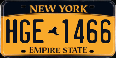 NY license plate HGE1466