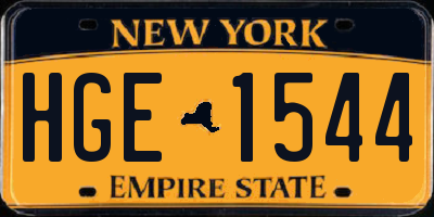 NY license plate HGE1544