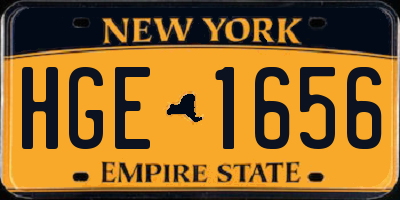 NY license plate HGE1656