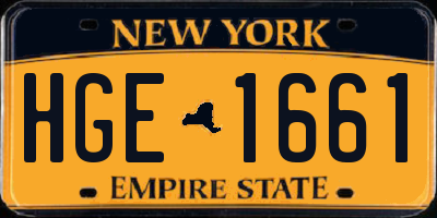 NY license plate HGE1661