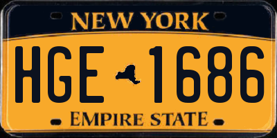 NY license plate HGE1686