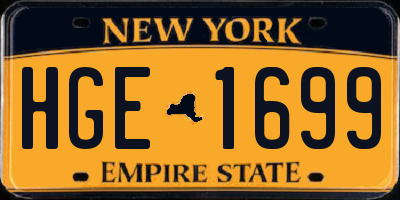 NY license plate HGE1699