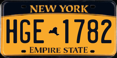NY license plate HGE1782