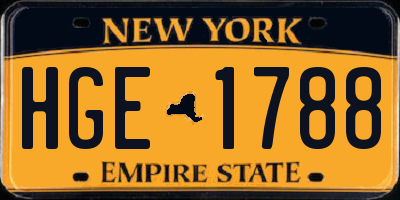 NY license plate HGE1788