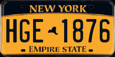 NY license plate HGE1876