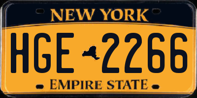 NY license plate HGE2266