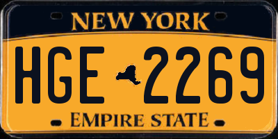 NY license plate HGE2269