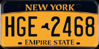 NY license plate HGE2468
