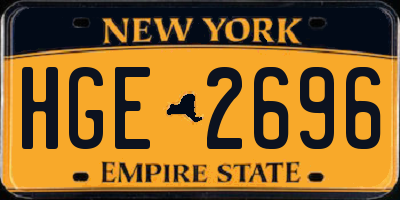 NY license plate HGE2696