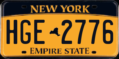 NY license plate HGE2776