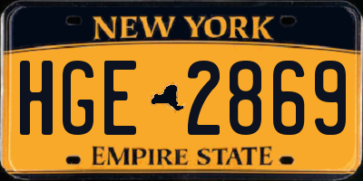 NY license plate HGE2869