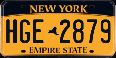 NY license plate HGE2879