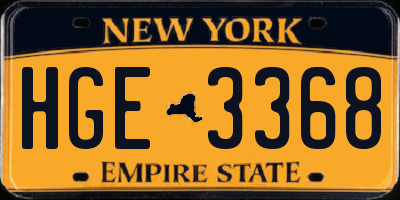 NY license plate HGE3368