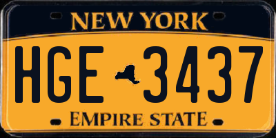 NY license plate HGE3437