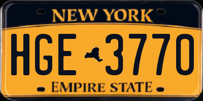NY license plate HGE3770