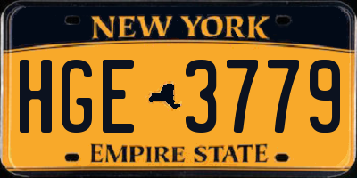 NY license plate HGE3779