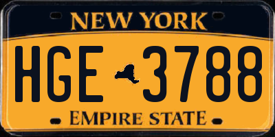 NY license plate HGE3788