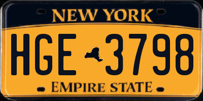 NY license plate HGE3798