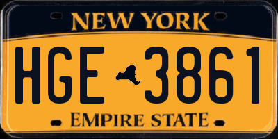 NY license plate HGE3861