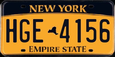 NY license plate HGE4156