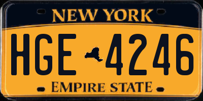 NY license plate HGE4246