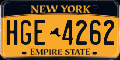 NY license plate HGE4262