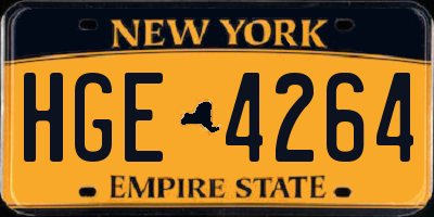 NY license plate HGE4264