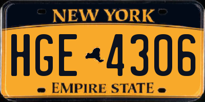 NY license plate HGE4306