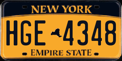 NY license plate HGE4348