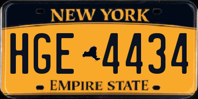 NY license plate HGE4434