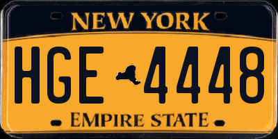 NY license plate HGE4448