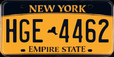 NY license plate HGE4462