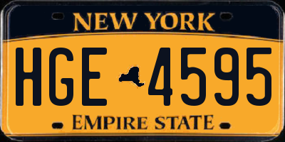 NY license plate HGE4595