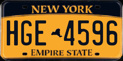 NY license plate HGE4596