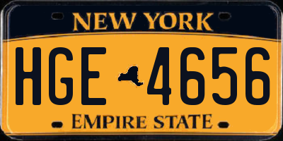 NY license plate HGE4656