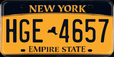 NY license plate HGE4657