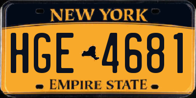NY license plate HGE4681