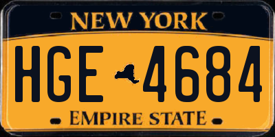 NY license plate HGE4684