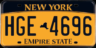 NY license plate HGE4696