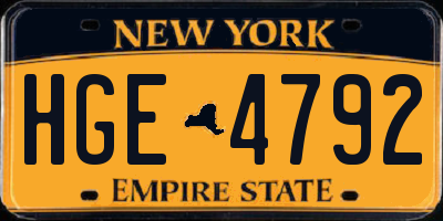 NY license plate HGE4792