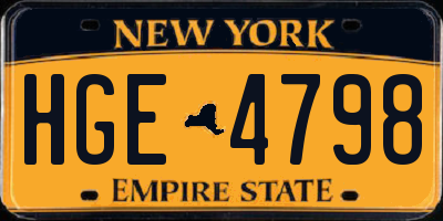 NY license plate HGE4798