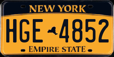 NY license plate HGE4852