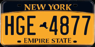 NY license plate HGE4877